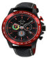 ფოტო #1 პროდუქტის Men's Scuderia Black Leather Watch 45mm