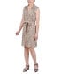 ფოტო #3 პროდუქტის Petite Printed Sleeveless Belted Shirtdress