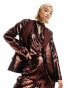 Фото #4 товара Labelrail x Dyspnea sequin oversized blazer co-ord in bronze