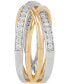 ფოტო #4 პროდუქტის Cubic Zirconia Multirow Crossover Ring in Sterling Silver & 14k Gold-Plate
