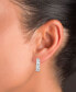 ფოტო #2 პროდუქტის Cubic Zirconia Mixed Cut Cluster Small Hoop Earrings, 0.75"