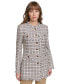 Фото #1 товара Women's Tweed Fringe-Trimmed Button-Down Jacket