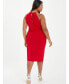 Фото #3 товара Women's Plus Size High Neck Wrap Dress