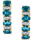 ფოტო #3 პროდუქტის Blue Topaz (2 ct. t.w.) & Diamond (1/8 ct. t.w.) Curved Drop Earrings in 14k Gold