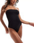 Фото #2 товара Monki bandeau swimsuit in black