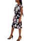 Фото #3 товара Petite Floral-Print Chiffon Overlay Midi Dress