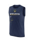 Фото #3 товара Men's Navy Milwaukee Brewers Exceed Performance Tank Top