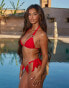 Фото #3 товара Moda Minx X Sophie Piper Amour tie side bikini bottom in red