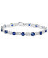 ფოტო #1 პროდუქტის EFFY® Sapphire (6-3/8 ct. t.w.) & Diamond (3/8 ct. t.w.) Infinity Link Bracelet in 14k White Gold