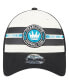 ფოტო #3 პროდუქტის Men's White, Black Charlotte FC Team Stripes 9FORTY Trucker Snapback Hat