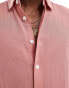 Фото #2 товара ASOS DESIGN relaxed textured shirt with patch pockets in pink