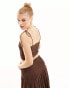 Фото #6 товара Esmee shirred beach crop top co-ord in brown