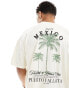 ASOS DESIGN oversized t-shirt in off white with Mexico club back print