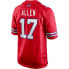 Фото #4 товара Men's Josh Allen Red Buffalo Bills Alternate Game Jersey