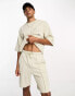 Only & Sons co-ord textured jersey shorts in beige