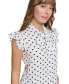 ფოტო #4 პროდუქტის Women's Sleeveless Tie-Neck Ruffle Top