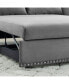 Фото #7 товара Pull-Out Sofa Sleeper, 3-In-1 Adjustable Sleeper With Pull-Out Bed, 2 Lumbar Pillows And Side