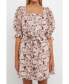 Фото #1 товара Women's Floral Linen Mini Dress with Tie