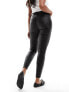 Фото #2 товара River Island high waist croc effect coated jeans in black