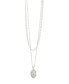 Фото #1 товара Sterling Forever silver-Tone or Gold-Tone Cubic Zirconia Round Pendant Galette Layered Necklace