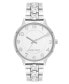 ფოტო #1 პროდუქტის Women's Quartz Silver-Tone Alloy Link with Chain Design Bracelet Watch, 36.5mm