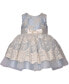 ფოტო #1 პროდუქტის Baby Girls Sleeveless Scalloped Embroidered Mesh Dress