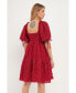 ფოტო #3 პროდუქტის Women's Crinkled Gingham Flounce Dress