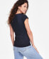 Фото #2 товара Women's Chain-Trim V-Neck Top, Created for Macy's