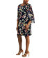 ფოტო #3 პროდუქტის Petite Printed Cape-Sleeve Sheath Dress