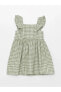 Lcw Baby Kare Yaka Askılı Ekoseli Kız Bebek Elbise