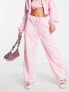 Фото #1 товара ASOS DESIGN parachute cargo trousers in pink co-ord
