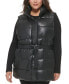 Фото #1 товара Trendy Plus Size Faux-Leather Puffer Vest