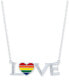 ფოტო #1 პროდუქტის Diamond Accent LOVE Heart Pendant Necklace in Sterling Silver, 16" + 4" extender