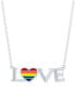 ფოტო #1 პროდუქტის Diamond Accent LOVE Heart Pendant Necklace in Sterling Silver, 16" + 4" extender