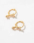 Girls Crew 18k gold plated cubic mari cubic zirconia embellished hoop earrings