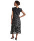 ფოტო #2 პროდუქტის Women's Printed Ruffled Belted Midi Dress