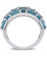 ფოტო #3 პროდუქტის Blue Topaz (3-5/8 ct. t.w.) & Diamond (1/10 ct. t.w.) Cluster Ring in 10k White Gold