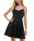 ფოტო #1 პროდუქტის Juniors' Sweetheart-Neck Imitation-Pearl Dress