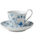 Фото #1 товара Blue Fluted Plain High Handle Cup & Saucer