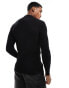 Brave Soul cotton ribbed turtle neck jumper in black