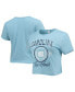 ფოტო #1 პროდუქტის Women's Carolina Blue Distressed North Carolina Tar Heels Core Laurels Cropped T-shirt