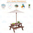 Фото #7 товара Детский стол-пикник с зонтом COSTWAY Kinder Sitzgruppe mit Sonnenschirm