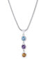 ფოტო #1 პროდუქტის Multi-Gemstone Dangle Drop Pendant Necklace (7 ct. t.w.) in Sterling Silver, 18" + 3" extender