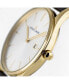 ფოტო #2 პროდუქტის Women's London Watch with Leather Strap, Solid Stainless Steel IP Gold, 1-2122