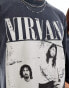 Фото #3 товара ASOS DESIGN unisex oversized t-shirt with Nirvana prints and embroidery in washed black