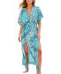 ფოტო #1 პროდუქტის Women's Floral Paisley Print M-Slit Beach Dress