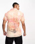 Labelrail x Stan & Tom revere collar marbled print sequin short sleeve shirt in multi