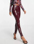 Commando faux leather patent perfect control co-ord legging in dark red