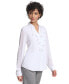 ფოტო #3 პროდუქტის Women's Ruffle-Front Long-Sleeve Shirt