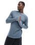 Hollister long sleeve waffle t-shirt in blue